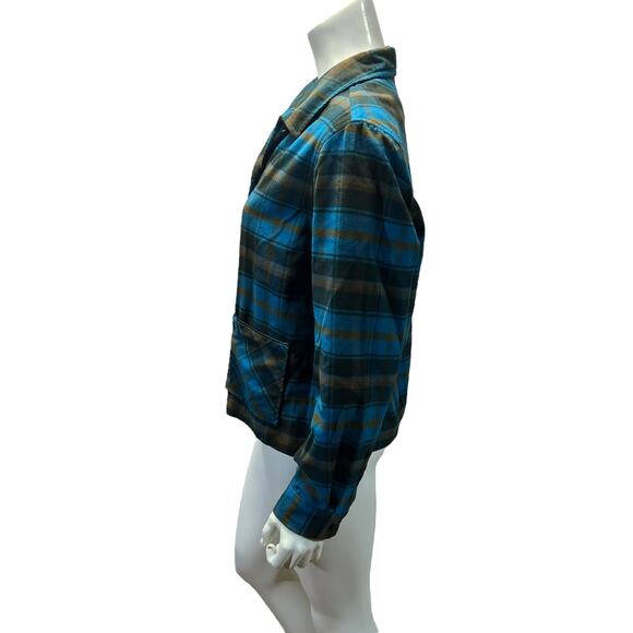 NORTON Blue Plaid Shirt Jacket, Size 10 – Lightweight Overshirt for Fall/Winter - Picture 2 of 12